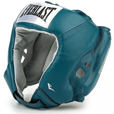 Шлем боксерский EVERLAST USA Boxing натуральная кожа 610406U Бирюзовый
