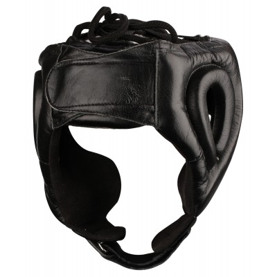Шлем боксёрский закрытый INDIGO натуральная кожа PS-831 Черный